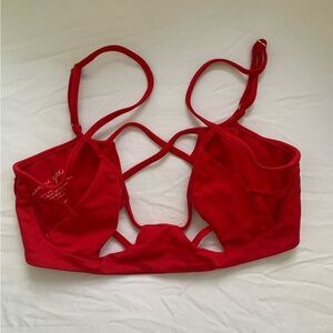Siempre Golden Red Cutout Bikini Top
